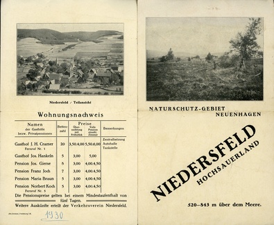 Tourismus Broschuere Verkehrverein 1930 Seite 1